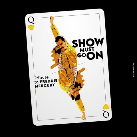 Freddie Mercury auf einer Spielkarte